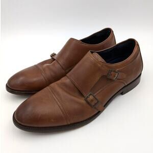 Cole Haan Men's Harrison Monk Oxfords Leather British Tan Size US10.5 EU44.5